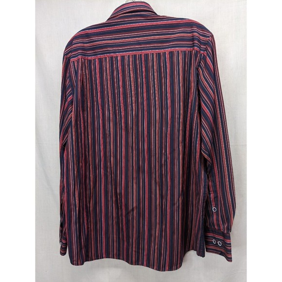 Visconti Paisley Shirt Men's Medium Flip Cuff Multicolor Peach Orange Party Fun - Picture 5 of 9